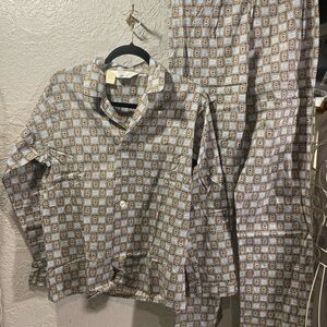 Sears Kids Pajama Set with Bear Pattern - Brown and White